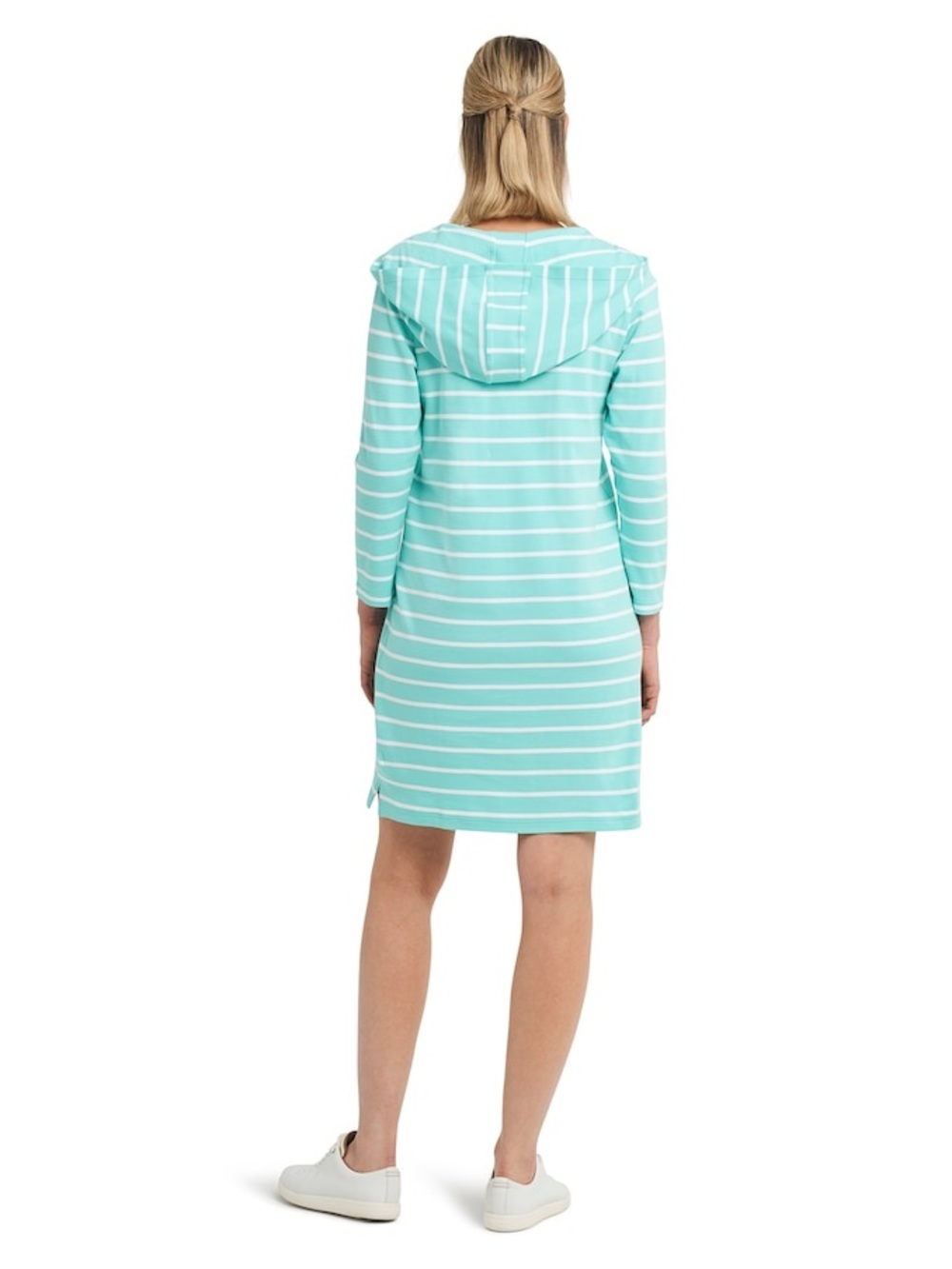 Isaac Mizrahi Essential Pima Cotton French Stripe Hoodie Dress Size XS